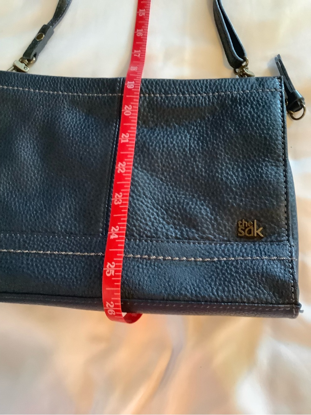 The Sak Blue Pebbled Leather Shoulder Crossbody - Picture 5 of 9